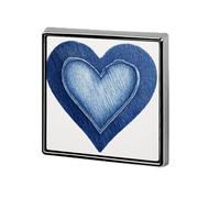 The Denim Heart Broches & Pins Unisexe Carré Léger Revers Badge Bijoux pour Vêtements Châle Chapeau