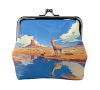 The Desert in The Distance Petit porte-monnaie rectangulaire pour femme avec verrou de baiser, format de poche, mini porte-monnaie pour femme