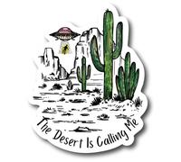 The Desert is Calling Me CS1406-2PK Autocollant mural imperméable pour fenêtre Motif champignon psychédélique Vert arc-en-ciel Galaxy Rock Gypsy Zombie Mountain Cactus CS1406-2PK