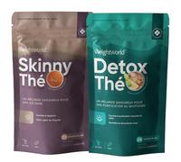 Thé Détox avec Thé Skinny, 56 Sachets Infusion Combo Programme de 28 Jours avec 0 Calories, sans Théine & Vegan - 1 Sachet Matin et 1 Sachet Soir