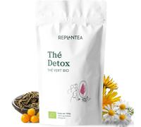 THE DETOX BIO 100g (50 Tasses) | Thé Vert Detox avec Pissenlit, Sauge, Calendula et Thé Blanc REPLANTEA