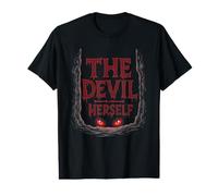 The Devil Herself Funny Spooky Goth Sarcastic Attitude Femme T-Shirt Graphique avec Valeur