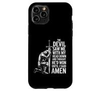 The Devil Saw Me Thought He'd Won Christian Religious Saying Coque pour iPhone 11 Pro
