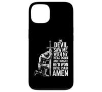 The Devil Saw Me Thought He'd Won Christian Religious Saying Coque pour iPhone 13