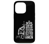 The Devil Saw Me Thought He'd Won Christian Religious Saying Coque pour iPhone 13 Pro