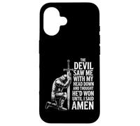 The Devil Saw Me Thought He'd Won Christian Religious Saying Coque pour iPhone 16