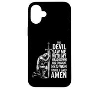 The Devil Saw Me Thought He'd Won Christian Religious Saying Coque pour iPhone 16 Plus