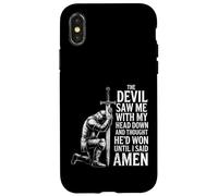 The Devil Saw Me Thought He'd Won Christian Religious Saying Coque pour iPhone X/XS