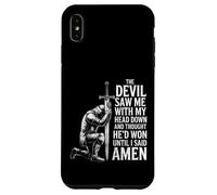 The Devil Saw Me Thought He'd Won Christian Religious Saying Coque pour iPhone XS Max