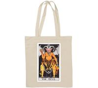 The Devil Tarot Card Art Logo Sac fourre-tout en coton naturel Blanc