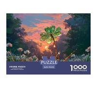 The Dew on The Four-Leaf Clover is Shining 1000 Pcs Carton Extra-épais Coffret De Puzzles Glistening Clover Stimulant Et Éducatif Jeu Créatif Puzzles pour Adultes Et Enfants 70x50cm/1000pcs