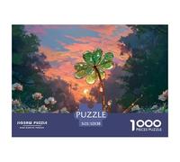 The Dew on The Four-Leaf Clover is Shining 1000 Pcs Carton Premium Lot de Puzzles Glistening Clover Stimulant Et Éducatif Jeu Créatif Puzzles As Birthday Gifts 52x38cm/1000pcs