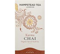 Thé d'herbe épicé de Karma Chai de Hampstead Tea London / infusion organique Karma Chai avec des herbes et des épices - 1 x 20 sachets (40 grammes)