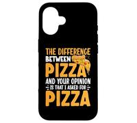 The Difference Between Pizza and Your Opinion is That I Coque pour iPhone 16