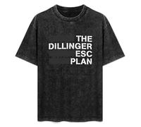 The Dillinger Escape Plan Men and Women Vintage Washed Short Sleeve T-Shirt Streetwear Loose Casual Size XL
