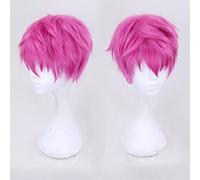 The Disastrous Life of Saiki K. Cosplay Wig Saiki Kusuo Straight Short Pink Synthetic Hair