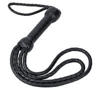 The Disciplinarian™ - Fouet BDSM à double boucle en cuir noir