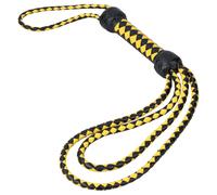 The Disciplinarian™ - Fouet BDSM à double boucle en cuir noir et jaune