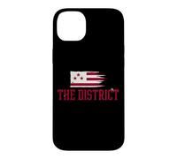 The District Washington DC Drapeau Hybride Vintage Grunge Coque pour iPhone 14 Plus
