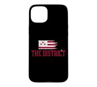The District Washington DC Drapeau Hybride Vintage Grunge Coque pour iPhone 15 Plus