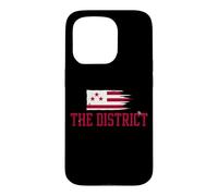 The District Washington DC Drapeau Hybride Vintage Grunge Coque pour iPhone 15 Pro