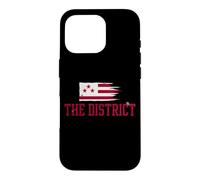The District Washington DC Drapeau Hybride Vintage Grunge Coque pour iPhone 16 Pro