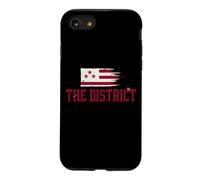 The District Washington DC Drapeau Hybride Vintage Grunge Coque pour iPhone SE (2020) / 7/8