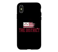 The District Washington DC Drapeau Hybride Vintage Grunge Coque pour iPhone X/XS