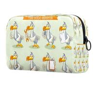 The Dodo Bird Trousse de maquillage style hipster pour femme, trousse de toilette de voyage, grande pochette de maquillage pratique avec fermeture éclair, multicolore, 18.5x7.5x13cm/7.3x3x5.1in,