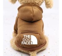 The Dog Face Sweat à capuche pour chien, manteau d'hiver en polaire douce avec imprimé « The Dog Face » (café, taille XS)