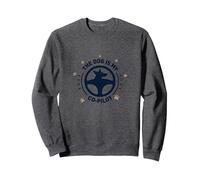 The Dog is My Co-Pilot Compagnon de Voyage avec Empreintes de Pattes Sweatshirt, Unisexe pour Adultes, Chiné Foncé, XXL