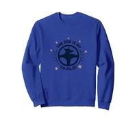 The Dog is My Co-Pilot Compagnon de Voyage avec Empreintes de Pattes Sweatshirt, Unisexe pour Adultes, Bleu Royal, XL