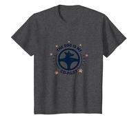The Dog is My Co-Pilot Compagnon de Voyage avec Empreintes de Pattes T-Shirt, Enfant, Chiné Foncé, 2 Ans