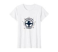 The Dog is My Co-Pilot Compagnon de Voyage avec Empreintes de Pattes T-Shirt, Femme, Blanc, XXL