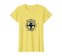 The Dog is My Co-Pilot Compagnon de Voyage avec Empreintes de Pattes T-Shirt, Femme, Citron, XXL