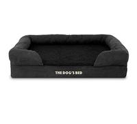 The Dog's Bed Housse extérieure de rechange pour lit de chien orthopédique lavable en peluche Noir Grande taille Approuvé par les vétérinaires