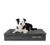 The Dog's Bed Lit orthopédique en Mousse à mémoire de Forme pour Chien avec Soutien amélioré, Grande Fourrure Grise, imperméable, lit de Soutien pour Chien avec Housses remplaçables