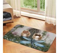 The Door of Dreams Tapis d'alimentation en cuir absorbant pour chien et chat - Imperméable - Ne tache pas - Séchage rapide - Antidérapant - 45 x 30 cm