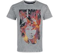 The Doors Jim on Fire Homme T-Shirt Manches Courtes Gris 100% Coton Regular/Coupe Standard