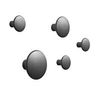 The Dots - Set de 5 patères de métal 1x L: Ø 5cm/ 1x M: Ø 3,9cm