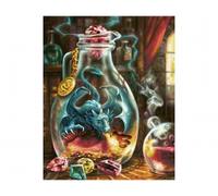 Schipper Peinture par numéros Le Dragon pour adultes avec pinceaux et peintures acryliques 40x50 cm