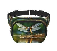 The Dragonfly Flies Sac à bandoulière imprimé tendance Sac banane de randonnée, sac à bandoulière carré double couche pour voyage et fitness