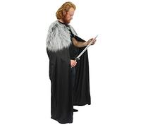 The Dragons Den Cape de Viking nordique médiévale celtique pour adultes - Longue cape noire - Col en fausse fourrure - 152,4 cm