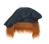The Dragons Den Chapeau de nuit écossais Tam-O-Shanter avec cheveux roux pour adultes [Blackwatch]