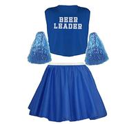 The Dragons Den Déguisement de pom-pom girl amusant pour homme - Bleu - Taille L-XL