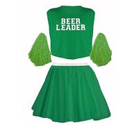 The Dragons Den Déguisement de pom-pom girl amusant pour homme - Pour enterrement de vie de garçon - Vert - Taille L-XL
