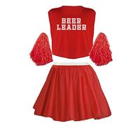 The Dragons Den Déguisement de pom-pom girl amusant pour homme Rouge Taille S à M