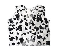 The Dragons Den Gilet de cowboy imprimé vache noire et blanche pour adulte - Blanc - Small/Medium