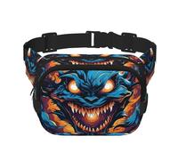 The Dragon's Roar Square Sac banane double couche avec bandoulière réglable Idéal pour les sports de plein air, noir, One Size
