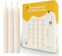 The Dreidel Company Hanukkah Candle Lot de 5 bougies en cire d'abeille naturelle Blanc 11,4 cm